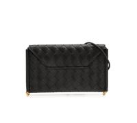Bottega Veneta Women's Preloved Calfskin Intrecciato Solstice Phone Pouch in Black