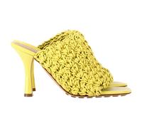 Bottega Veneta Women's Preloved Crochet Heeled Mules in Yellow Nappa Calf Leather | Size: 4