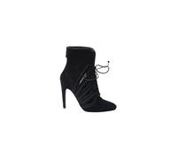 Bottega Veneta Women's Preloved Cutout Lace-Up Detail Ankle Boots in Black Suede | Size: 5