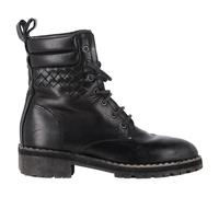Bottega Veneta Women's Preloved Eldfell Intrecciato Combat Boots in Black Leather | Size: 3