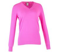 Bottega Veneta Women's Preloved Knitted V-Neck Sweater in Pink Wool | Size: 46