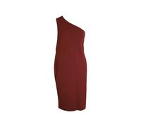 Bottega Veneta Women's Preloved One Shoulder Dress in Rust Viscose in Burgundy | Size: 42
