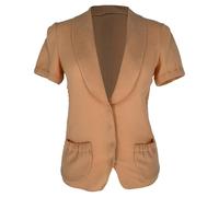 Bottega Veneta Women's Preloved Short-Sleeve Blazer in Beige Wool | Size: 40