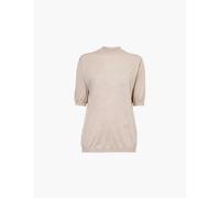 Bottega Veneta Womens Riverbed Brand-embroidered Relaxed-fit Cashmere Top S