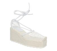 Bottega Veneta Womens Stretch Espadrille Wedges - White - Size EU/IT 36