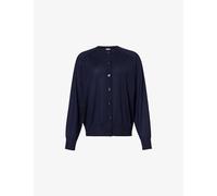 Bottega Veneta Womens Vy Brand-embroidered Regular-fit Cashmere Cardigan S
