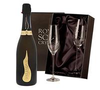 Bottega Vino dei Poeti Prosecco DOC with 2 Royal Scot Diamante Flutes 75cl 11% abv