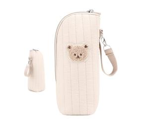 Bottle Bag for Daycare - Bottle Cooler Bag with Bear Design - Household & Personal Care Thermal Tote for Breastfeeding Preservation Storage Travel Food Transport Daycare Outdoor, Khaki, Refer to