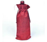 Bottle Bag Linen Drawstring Long for Red Wine Packaging Storage Portable Organizer Pouch Reusable Pocket 10pcs