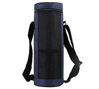 Bottle Bag with Adjustable Strap and Top Zipper, Blue | Adjustable Shoulder Strap, Top Zipper Opening for Placing or Taking Out a Drink Container, Separate Exterior