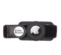 Bottle Beacon® Water Bottle Tracker Strap - Compatible with Apple AirTag, Fits Owala, Stanley, Hydro Flask, Yeti & Nalgene Bottles (Black)