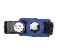 Bottle Beacon® Water Bottle Tracker Strap - Compatible with Apple AirTag, Fits Owala, Stanley, Hydro Flask, Yeti & Nalgene Bottles (Dark Blue)