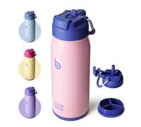 BOTTLE BOTTLE 16oz(470ml) Stainless Steel Kids Insulated Sports Water Bottle with Straw and Pill Holder for Gifts and School (Bubble Candy)