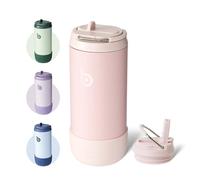 BOTTLE BOTTLE Kids Water Bottle 12 oz Kids Insulated Cup with Leak-proof Lid Silicone Boot Stainless Steel Straw Cup for School Sports Travel Gifts for Girls pink
