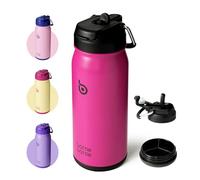 BOTTLE BOTTLE Stainless Steel Kids Water Bottle 16oz(470ml) Insulated Sports Water Bottle with Straw and Pills Holder for Gifts and School（Viva Magenta）