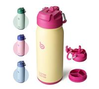 BOTTLE BOTTLE Stainless Steel Kids Water Bottle 16oz(470ml) Insulated Sports Water Bottle with Straw and Pills Holder for Gifts and School（Milkshake Yellow）