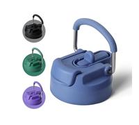 BOTTLE BOTTLE Straw Lid Replacement Cap for Hydro X 16 OZ, 24 OZ, 32 OZ, 40 OZ Water Bottle with Pill Box Portable Carrying Handle Lid (Blue)