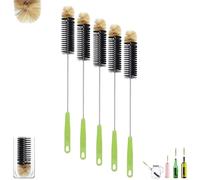 Bottle Brush, 16" Extra Long Bottle Brushes for Cleaning Narrow Neck Beer, Wine,Tea Coffee Cup, Kombucha, Water Bottles, Bird Feeder, Brewing Bottles, Flexible Bendable Long Handle (5)