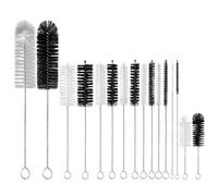 Bottle Brush,16 Pcs Straw Cleaners,Pipe Cleaning Brushes,Small Brushes for Cleaning,for Washing Narrow Neck Water Bottles Jars Teapot Spout Coffee Machine Tube(White&Black)