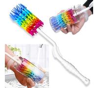 Bottle Brush Cleaner-Baby Milk Bottle Cleaner Soft Silicone Bottle Brusher / 360 Degree Rotating Long Handle Brush for Washing Glassware, Cup, Decanter, Narrow Neck Brewing Bottle