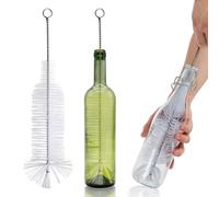 Bottle Brush Especially for Cleaning All Kinds of Narrow Neck Wine Bottles, Beer Bottles, Soda Bottles, Spray Bottles, Long Cups, Mugs, Large Volume Cylinders (White+1Pack)
