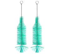 Bottle Brush Especially for Cleaning All Kinds of Narrow Neck Wine Bottles, Beer Bottles, Soda Bottles, Spray Bottles, Long Cups, Mugs, Large Volume Cylinders (Green+2Pack)