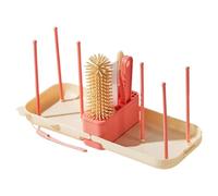 Bottle Brush Set | Cleaning Set for Bottles with Storage Case | Vertical Bottle Washer Rack Drying Foldable for Kitchen Travel Camping Beach Airplane - Travel Kitchen