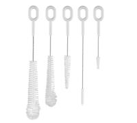 Bottle Brush Set, Flexible Cup Cleaner, 5 Pieces Bottle Cup and Accessories Bottle Brush with Long Handle, Flexible Cleaning for Juicer, Lid, Straws, N