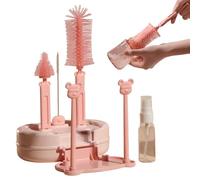 Bottle Brush Set, Travel Brush Kit for Bottles - Accessory for Straws with Storage Box for Glasses, Teapots, Pipes and Teats