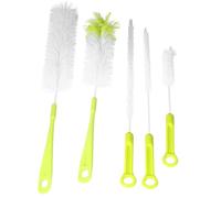 Bottle Brush Tube Cleaning Set,Set of 5 Bottle Brushes for Cleaning Bottles,Long Handle Cleaning Brush for Narrow Neck Water Bottle Baby Bottle Coffee Grinder (Green)