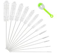 Bottle Brushes for Cleaning, 14 Pcs Long Pipe Bottle Cleaner Brushes Reusable Nylon Bottle Pipe Cleaner Set for Washing Narrow Neck Water Bottles Jars Teapot Spout Coffee Machine Tube