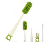Bottle Brushes for Cleaning - 4 in 1 Set Includes Baby Bottle Brush + Water Bottle Cleaner with Straw & Crevice Brushes for Home Kitchen
