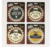 Bottle Buster Beer Opener Fridge Magnet Cap Coaster - Mens stocking filler (Mick)