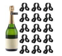 Bottle Candle Clips - Pack of 15 Black Plastic Handles, Safety Attachments, Versatile Candle Holders for Anniversaries and Ceremonies, Nightclub Bar Equipment, New Year Celebrations, Party