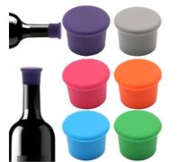 Bottle Caps for Wine Bottle,6PCS Silicone Wine Stoppers,Reusable Wine and Beer Sealer Covers, Vacuum Champagne Stopper for Wine, Champagne, Beer, Carbonated Drinks,6-Colour