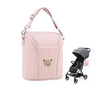 Bottle Carrier for - 7.87 Inch Insulated Milk Storage Bag | Polyester Aluminium Foil Bag - 200 g, Lightweight, Portable Hand Strap for Daycare, Prams, Outdoor, Pink, see description, See