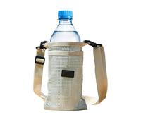 Bottle Carrier with Strap, Shoulder Bag | Adjustable Lightweight Waterproof and Stylish Bag for Hiking and Shopping, grey, Consulte la descripción, See description