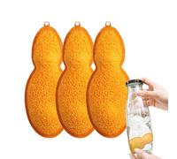 Bottle Cleaning Beans, 3 Tiny Scrub Cleaning Sponge, Magic Beans Bottle Cleaner, Beans-Shaped Bottle Cleaning Sponge, Reusable Multiple Uses Water Bottle Cleaner for Internal Cleaning Glass Bottles