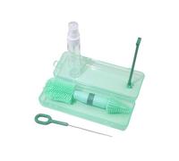 Bottle Cleaning Essential Tool for Newborns Double Sided Brush Set Flexible Handle Water Drainage Organiser Box Infant Bottle Cleaning Set