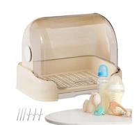 Bottle Container - Drying Rack Organizer with Dustproof Cover, Portable Nursery Storage for Pacifiers & Teethers, 12.4 Inch Large Feeding Box | for Home Travel Daycare & Cabinet
