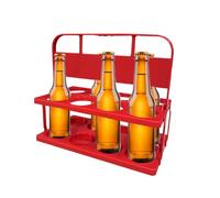 Bottle Crate, Portable Drink Box - Pack of 8 Beer Carriers, Beer Carrier - Beer Bucket for Beer, Drink Holder with Handle, Foldable Serving and Storage Box, red, see description, See description