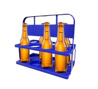 Bottle Crate, Portable Drink Box - Pack of 8 Beer Carriers, Beer Carrier - Beer Bucket for Beer, Drink Holder with Handle, Foldable Serving and Storage Box, Blue, see description, See description