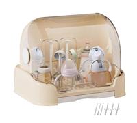 Bottle Drying Rack - Bottle Storage, Acrylic Bottles Station Organizer Container, Dustproof Case Portable for Cabinet Countertop Dish Pacifier Teether Travel Feeding Cutlery Cup