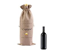 Bottle Gift Bag for Engagement and Wedding - Decorative Wine Bag for Couples, Bridal Shower Card for Bride to Be and Engaged Couple (Engagement)