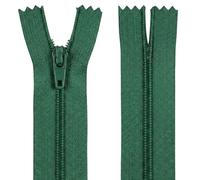 Bottle Green 14 Inch 35.6 cm Nylon Dressmaking Zip, Closed End, Size No #3, Auto Lock Pull, Standard Sewing & Craft Zipper - Perfect for Clothes, Bags, Cushions, Pockets & More - Giddy Square
