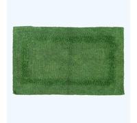 (Bottle Green, Bath Mat) Luxury Reversible Cotton Bath Mat