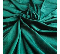 Bottle Green Soft Stretch Velvet Dress Fabric - Rich Plain Knitted Jersey Velour (By the Meter)