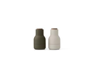 Bottle Grinder Small Set of 2 Hunting Green/ Beige/Walnut
