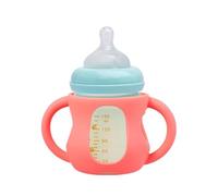 Bottle Grip 11 x 11 x 6.5 cm - Silikon Flaschenhalter, Trinkhilfe Babyhalter | Ergonomische Selbständigkeit Understützung Lernhilfe Design, Milch Wasser Fläschchen Greiftraining Anwendung with