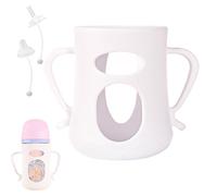 Bottle Handle, Milk Bottle Cover | Silicone Protective Bottle Sleeve - Food Grade Bottle Protector Cover, Anti-Break Covers Replacement c, white, Consulte la descripción, See description